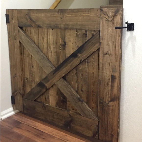 Custom Gate Made To Fit Your Exact Opening. Stained And Sealed with hardware inc - Picture 8 of 9